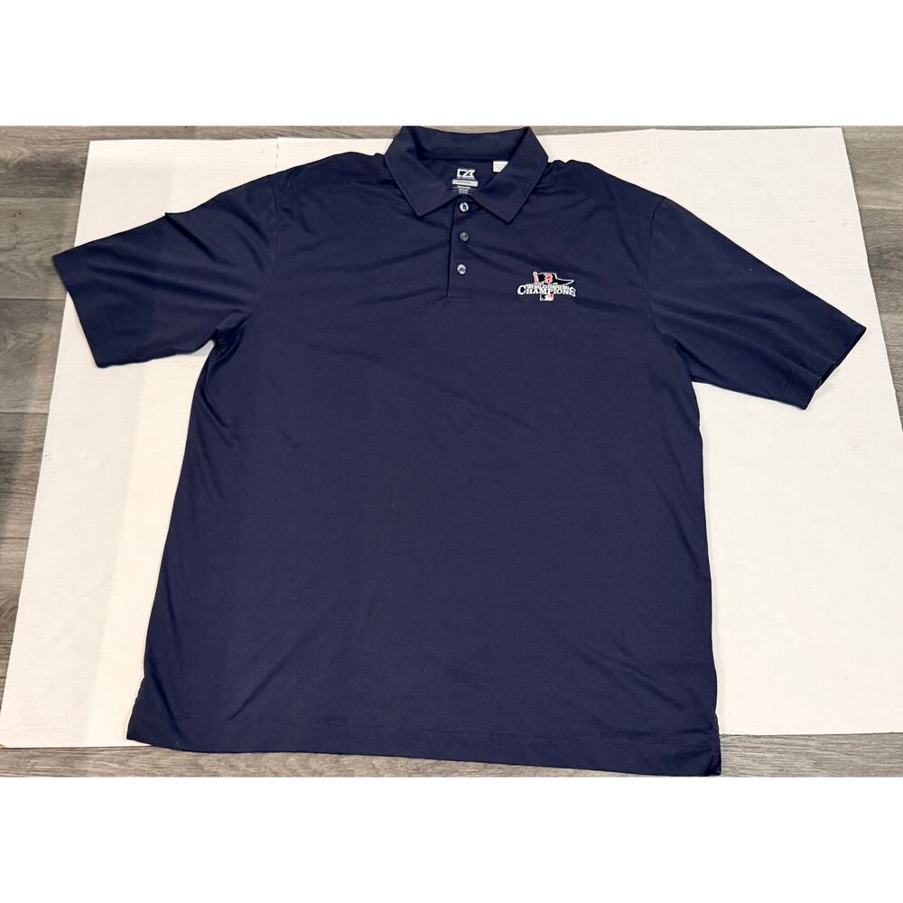 Cutter Buck 2XLT Red Sox 2013 World Series Champions DryTec Polo Navy